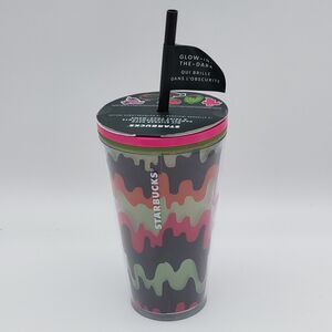 Starbucks Halloween 2023 16 oz Glow in the Dark Tumbler 12 Stickers Included NWT